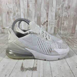 Nike Air Max 270 Triple White Mesh Sneakers 943345-103 Womens 5.5 US 4Y